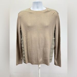 CALVIN KLEIN  Beige Crew Neck Sweater with nylon patches size L